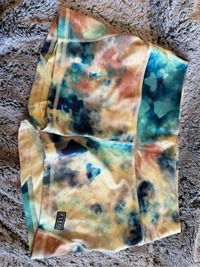 Fleo Tie-Dye Blue Peach Athletic Shorts
